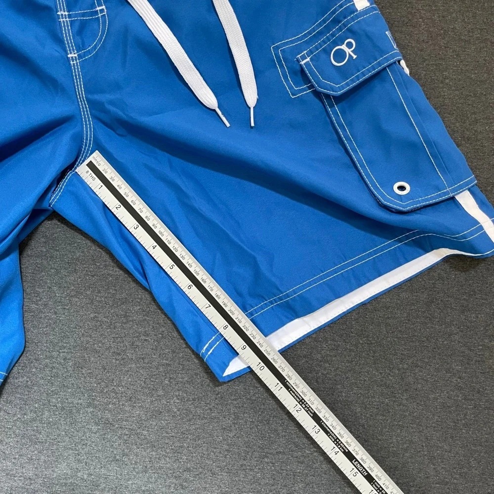 Ocean Pacific Mens Ultra Blue‎ Cargo Swim Trunks Board Shorts L 36-38 OM15105Y